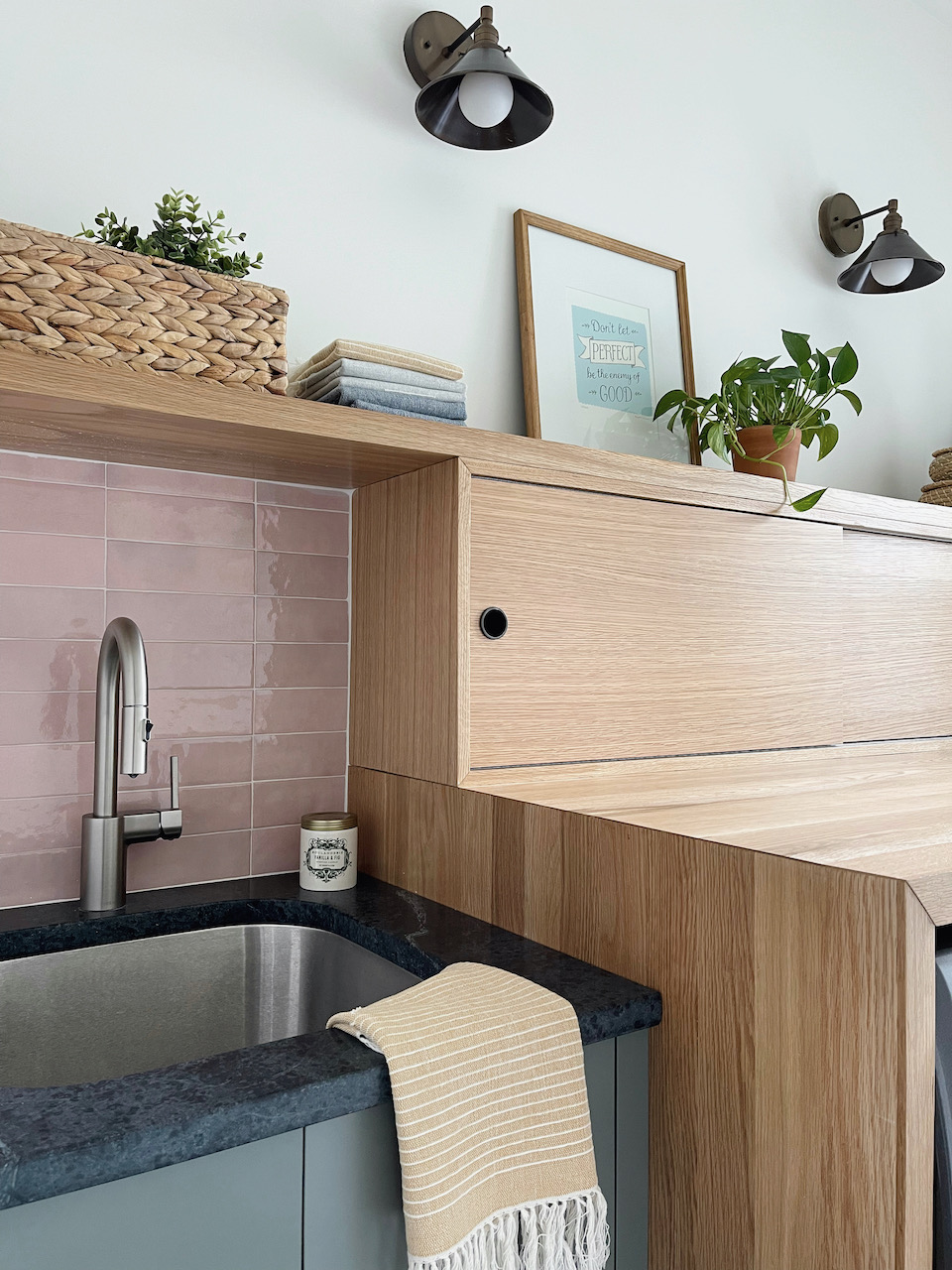 new construction laundry room cabinetry